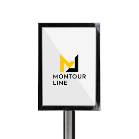 Montour Line Sign Frame Floor Standing 11 x 14 in. V Satin Stainless Steel FS200-1114-V-SS